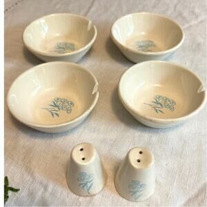 Royal USA Maytime Vintage Ceramic Sauce Bowl / Ashtray / Salt & Pepper Shaker